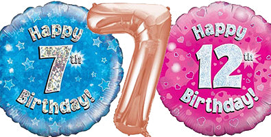 Age 7-12 Birthday Balloons