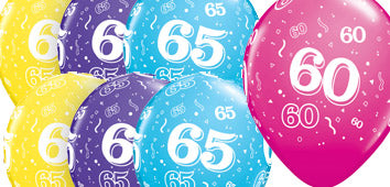 Age 60-65 Latex Balloons