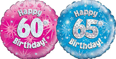 Age 60-65 Birthday Balloons