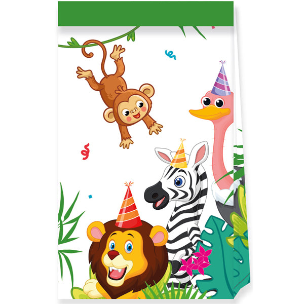 Jungle Party Animals Paper Party Bags 4pk