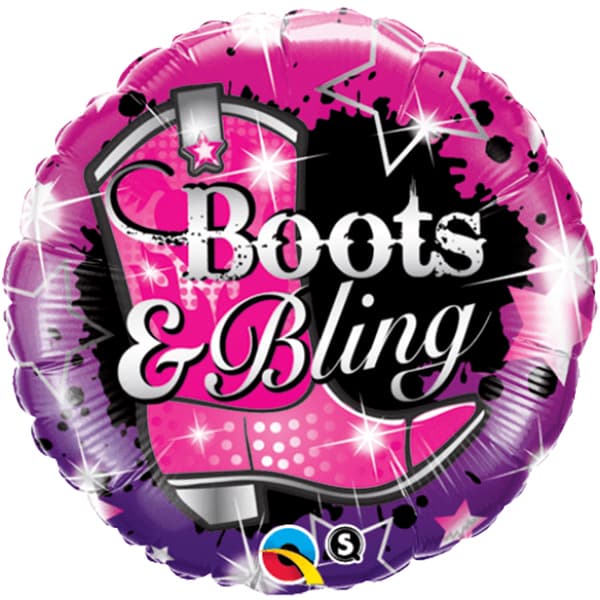 18" Boots & Bling Foil Balloon