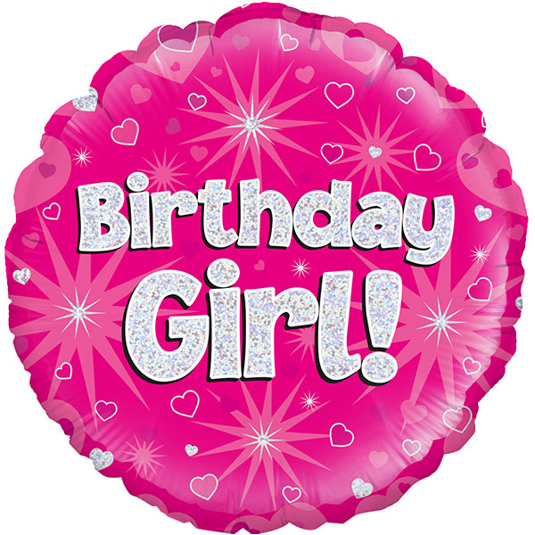 18" Birthday Girl Pink Foil Balloon