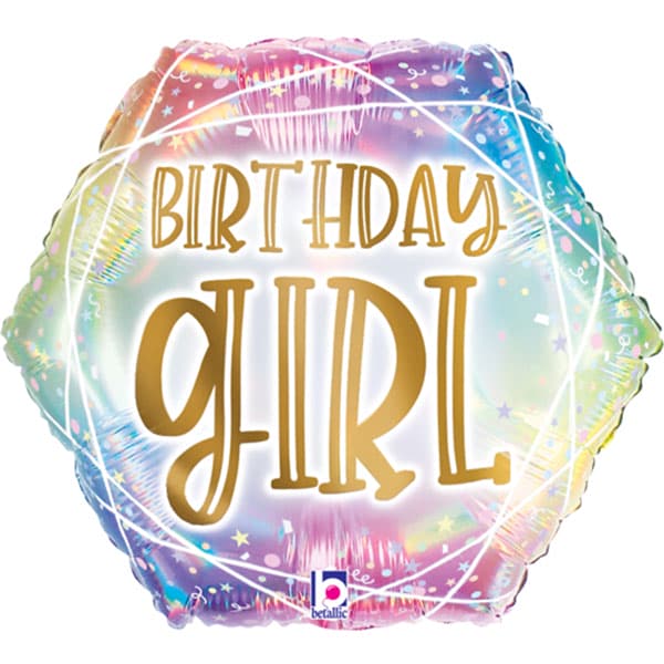 18" Birthday Girl Opal Pastel Foil Balloon