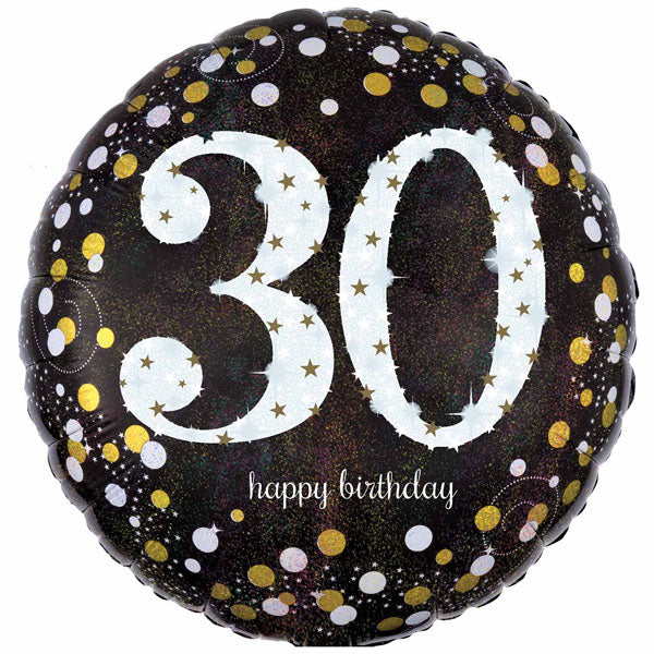 18" Gold Celebration 30th Birthday Foil Balloon