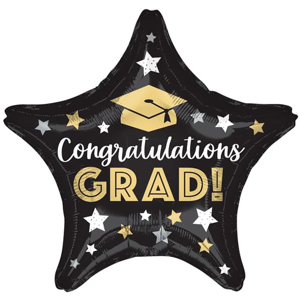 18" Congratulations Grad Stars Foil Balloon