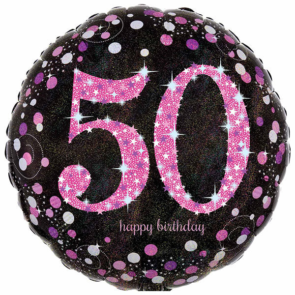 18" Pink Celebration 50th Birthday Foil Balloon