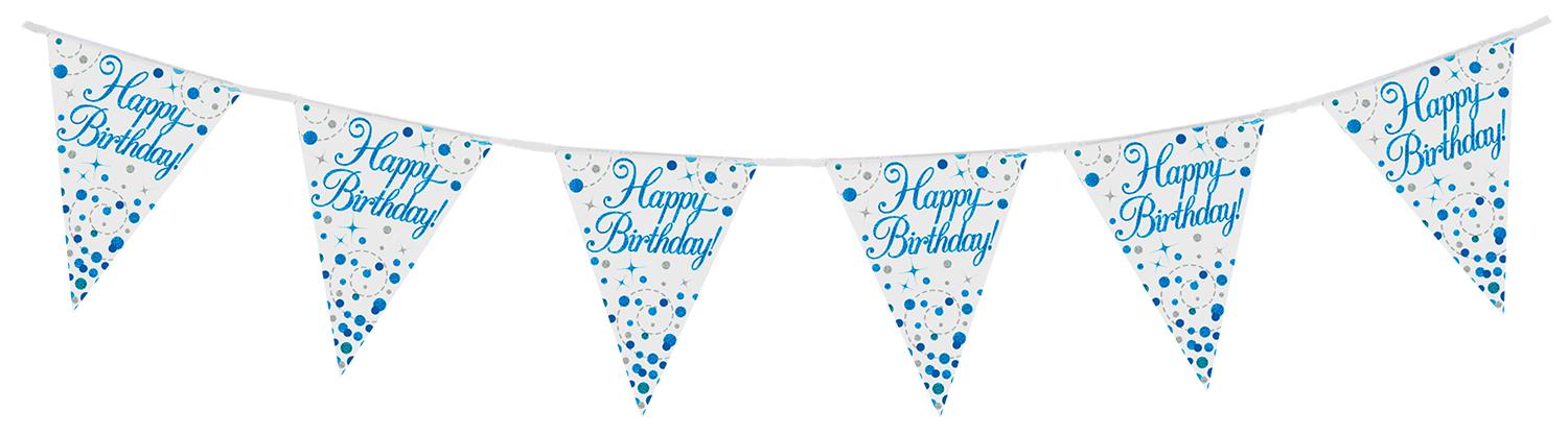 Happy Birthday Blue Sparkling Fizz Bunting