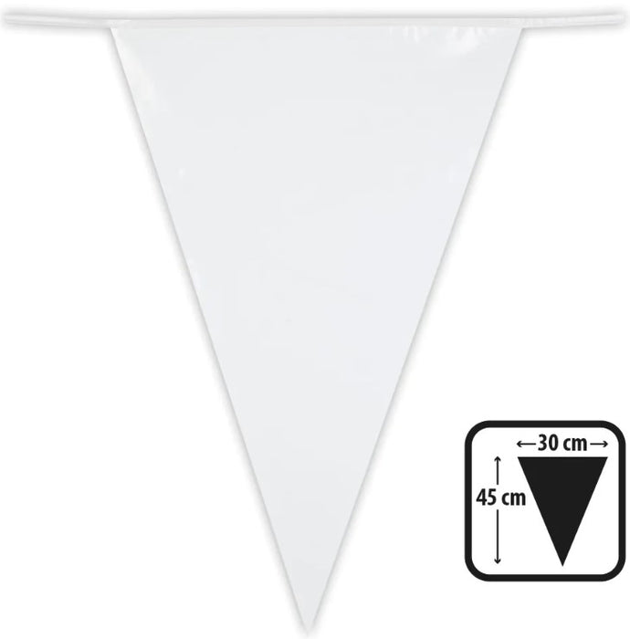 White Giant Pennant Bunting