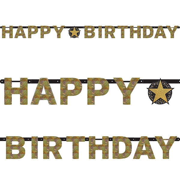 Happy Birthday Gold Celebration Letter Banner