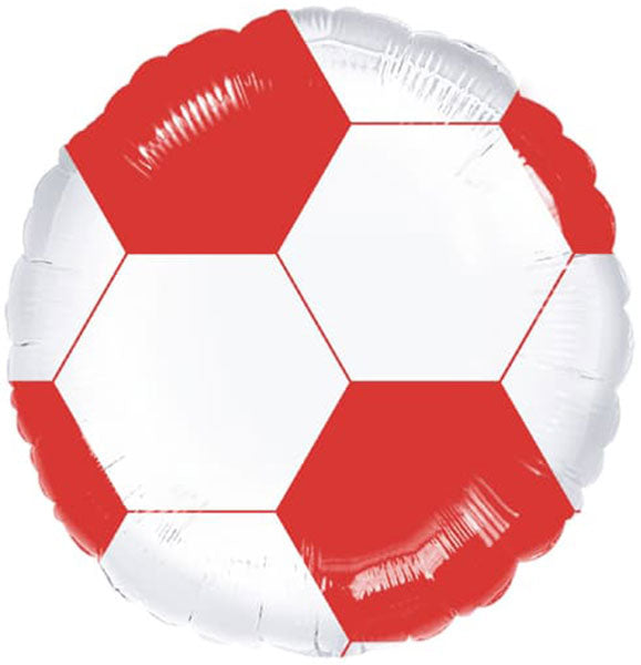 18" Red & White Football Foil Balloon