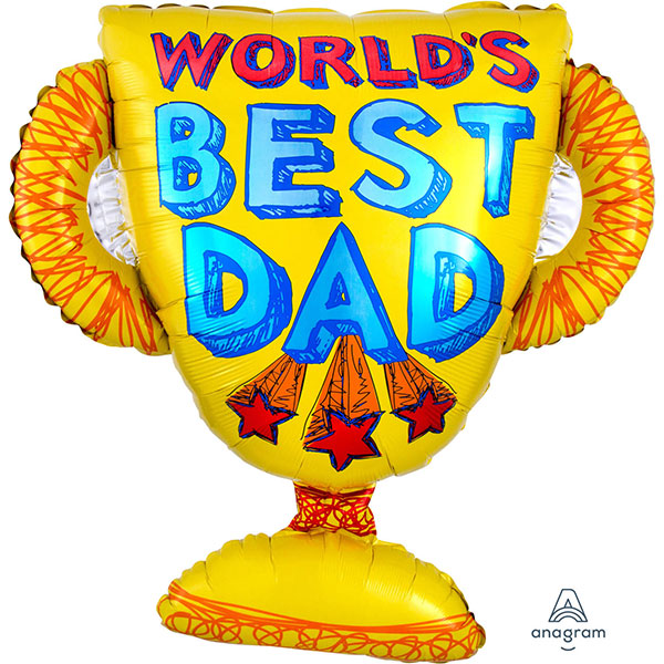 Worlds Best Dad Trophy Supershape Balloon