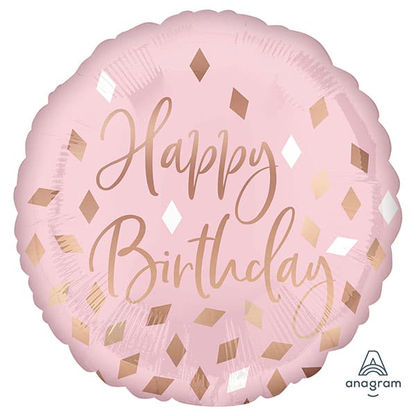 18" Blush Happy Birthday Foil Balloon