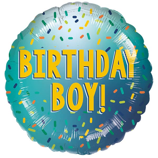 18" Birthday Boy Blue Confetti Foil Balloon