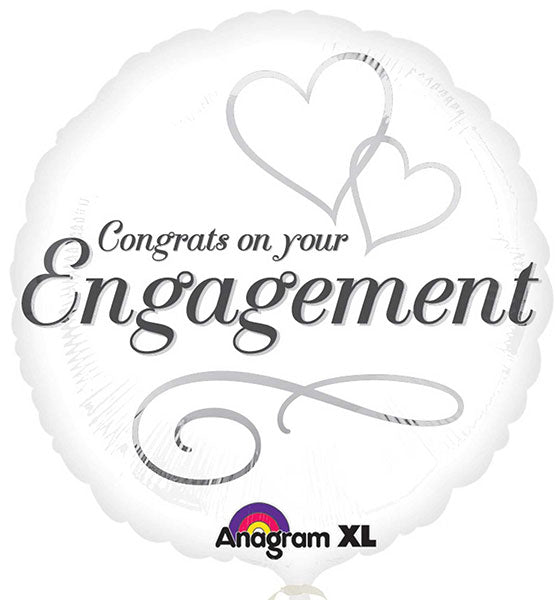 18" Two Hearts Engagement Foil Balloon