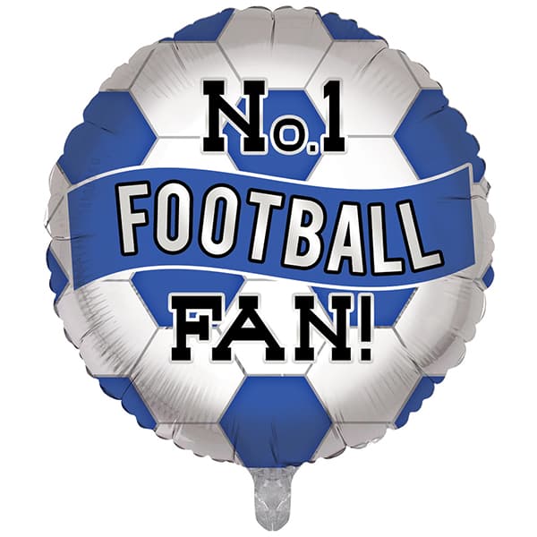 18" Blue & White Number 1 Football Fan Foil Balloon