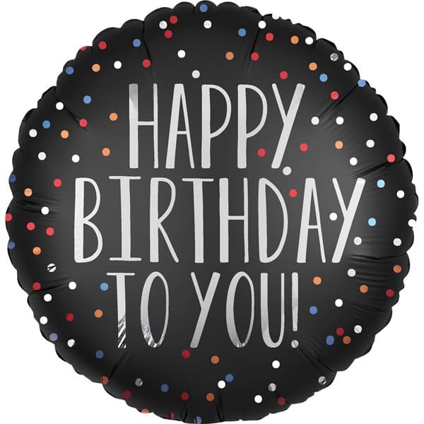 18" Happy Birthday To You Dot Foil Balloon