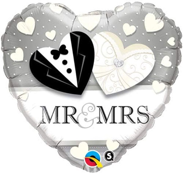 18" Mr & Mrs Wedding Foil Balloon