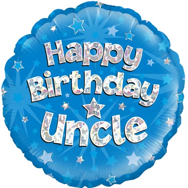 18" Happy Birthday Uncle Blue Foil Balloon