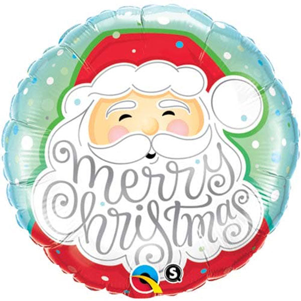 18" Merry Christmas Santa Foil Balloon