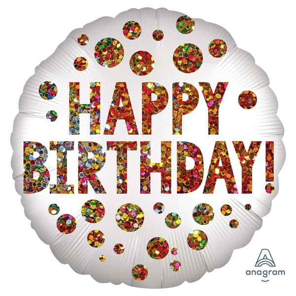 18" Happy Birthday Sequins Foil Balloon