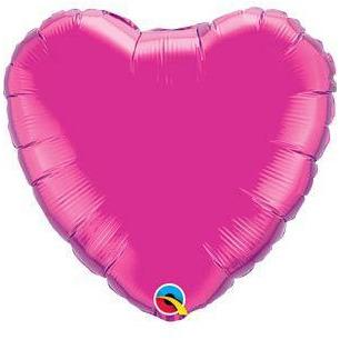 18" Magenta Pink Heart Foil Balloon