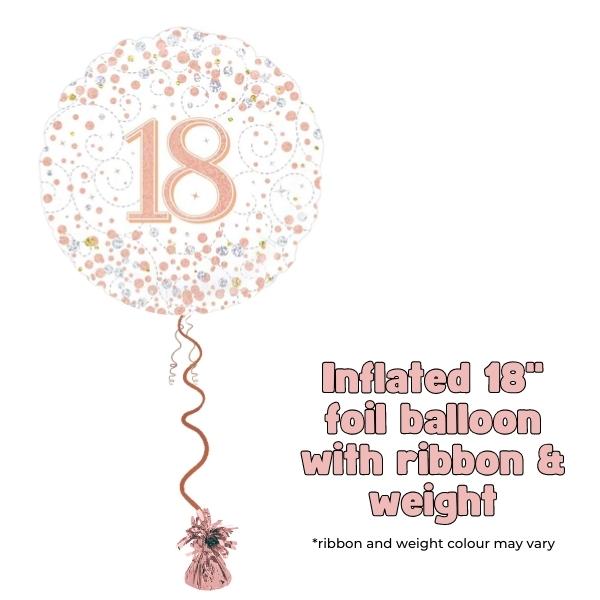 18" 18th Sparkling Fizz Foil Balloon
