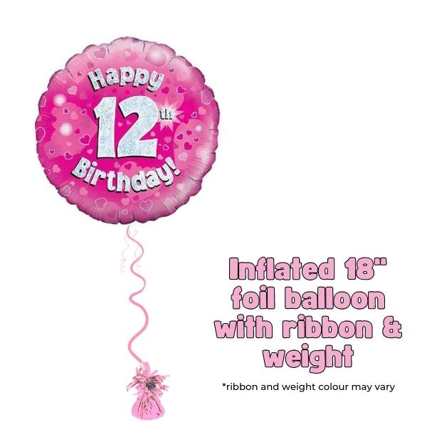 Happy 12th Birthday Pink Foil Balloon