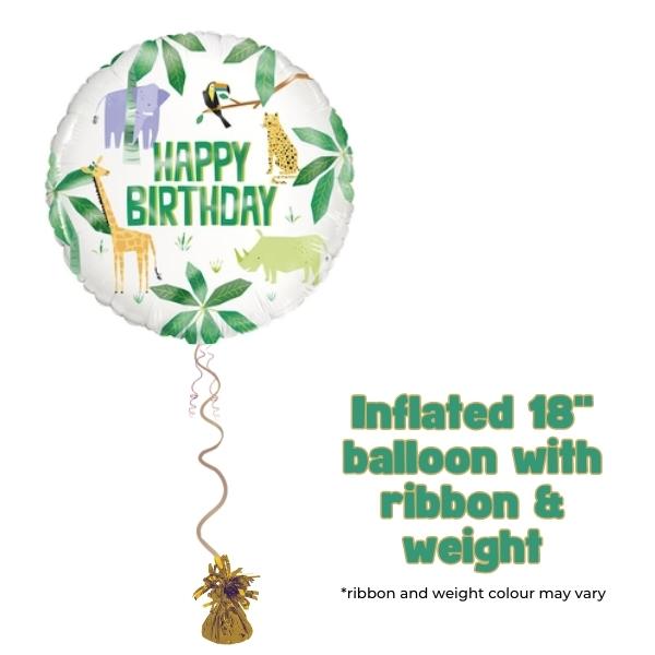 18" Happy Birthday Animal Safari Foil Balloon