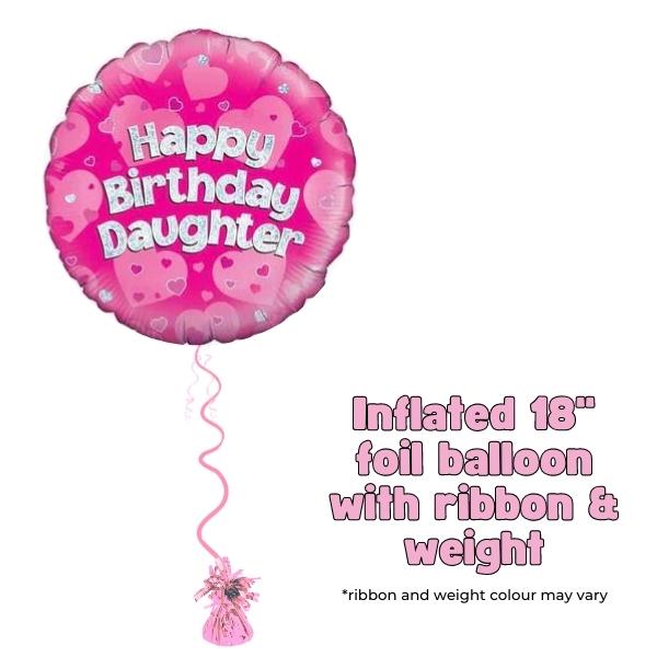 18" Happy Birthday Daughter Pink Foil Balloon