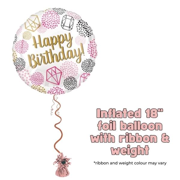 18" Happy Birthday Gems Foil Balloon