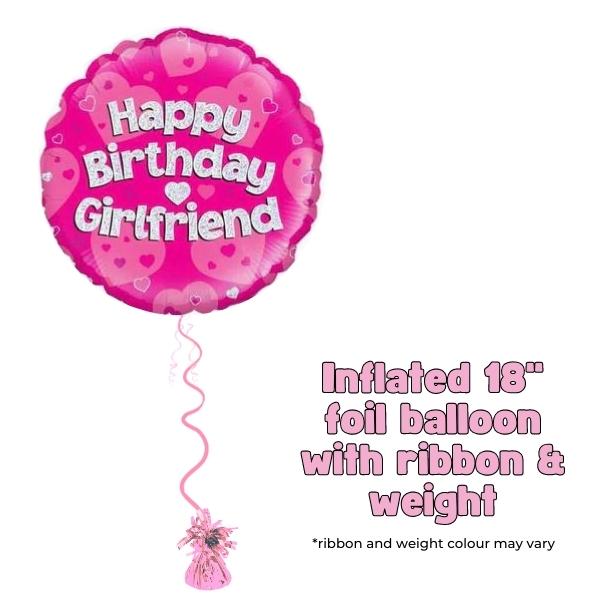 18" Happy Birthday Girlfriend Pink Balloon
