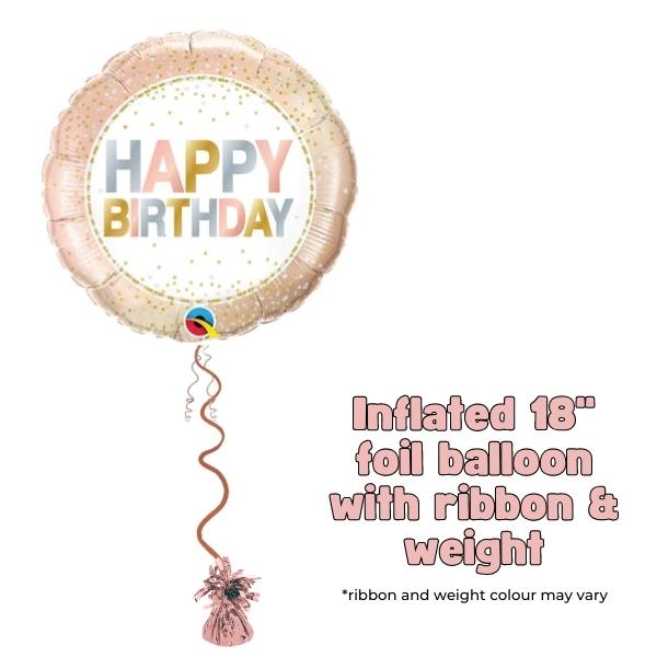 18" Happy Birthday Metallic Dots Foil Balloon