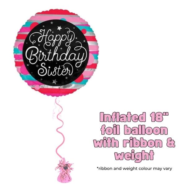 18" Happy Birthday Sister Foil Balloon