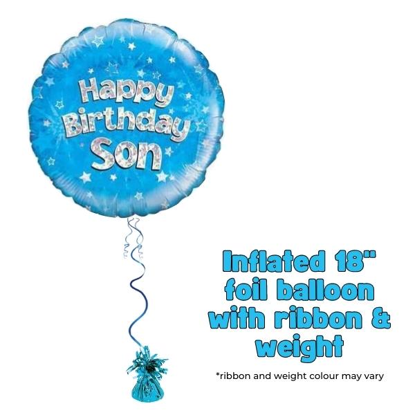 18" Happy Birthday Son Blue Foil Balloon