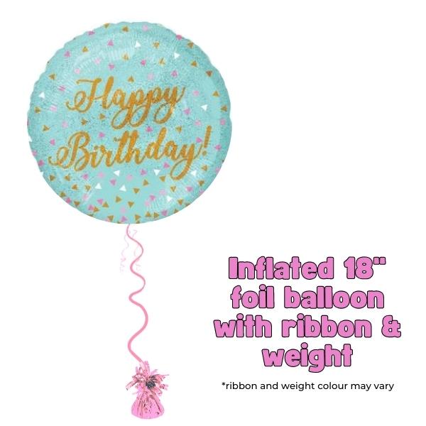 18" Happy Birthday Sparkle Foil Balloon
