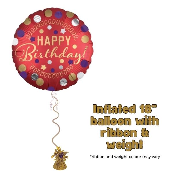 18" Red Satin Happy Birthday Foil Balloon
