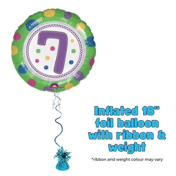 18" Spot On 7th Birthday Foil Balloon