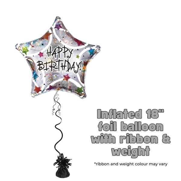 18" Happy Birthday Stars Foil Balloon