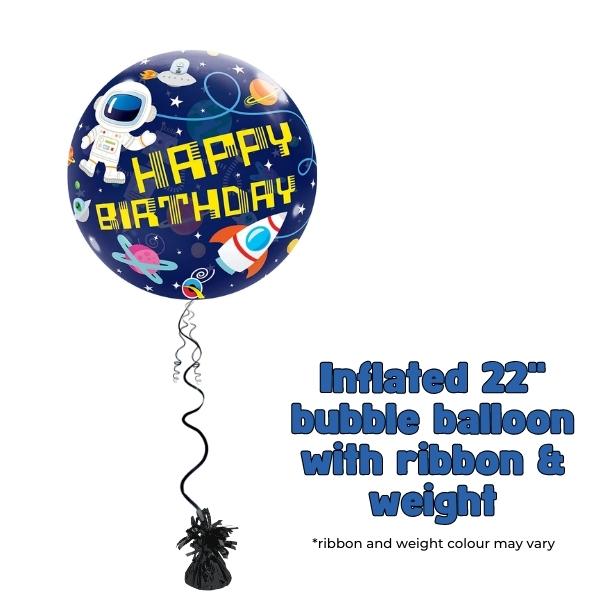 22" Outer Space Birthday Bubble Balloon