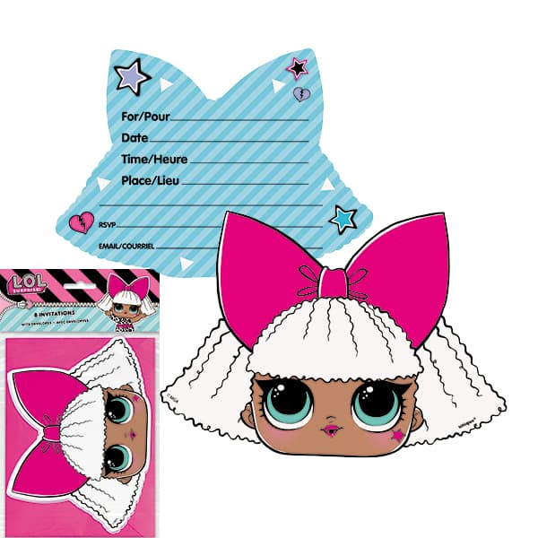 LOL Doll Surprise Party Invitations 8pk