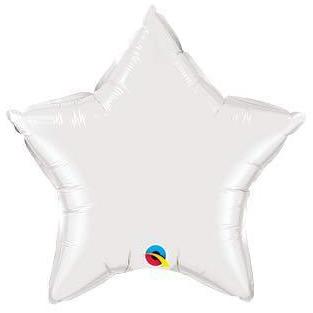 36" White Star Foil Balloon