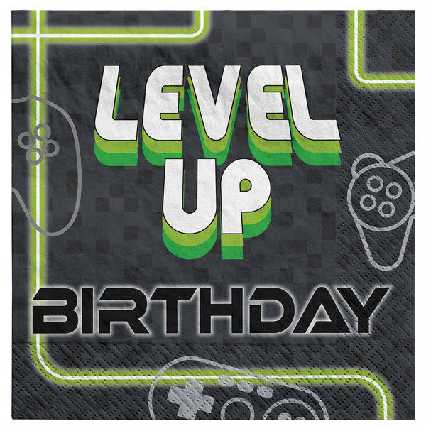 Level Up Birthday Napkins 16pk