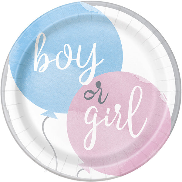 9" Boy Or Girl Paper Plates 8pk