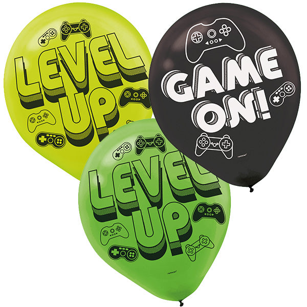 Level Up Latex Balloons 6pk
