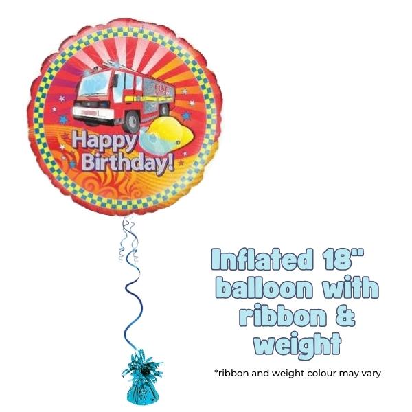 18" Fire Engine Birthday Foil Balloon