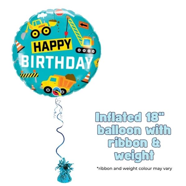 18" Happy Birthday Construction Foil Balloon