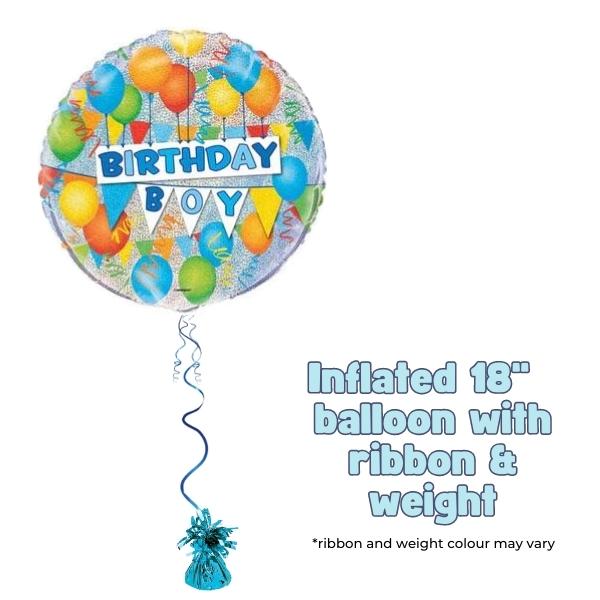18" Birthday Boy Prismatic Foil Balloon