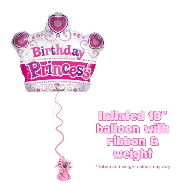 18" Birthday Princess Crown Foil Balloon