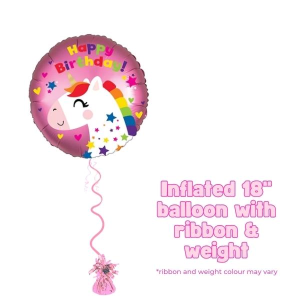 18" Unicorn Birthday Satin Foil Balloon