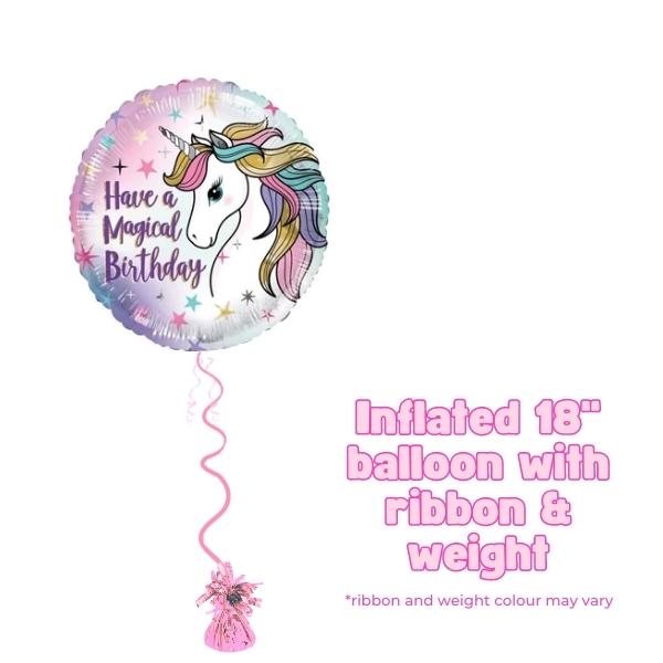 18" Eco Magical Birthday Unicorn Foil Balloon